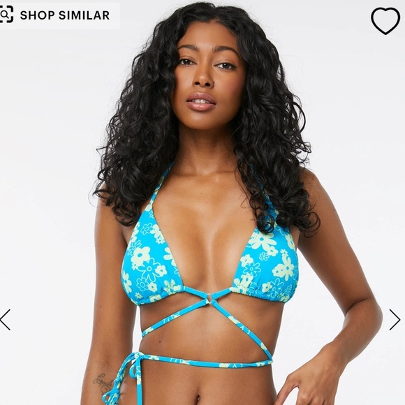 Bikini set and skirt + cover up flowers 70s - Picture 2 of 5